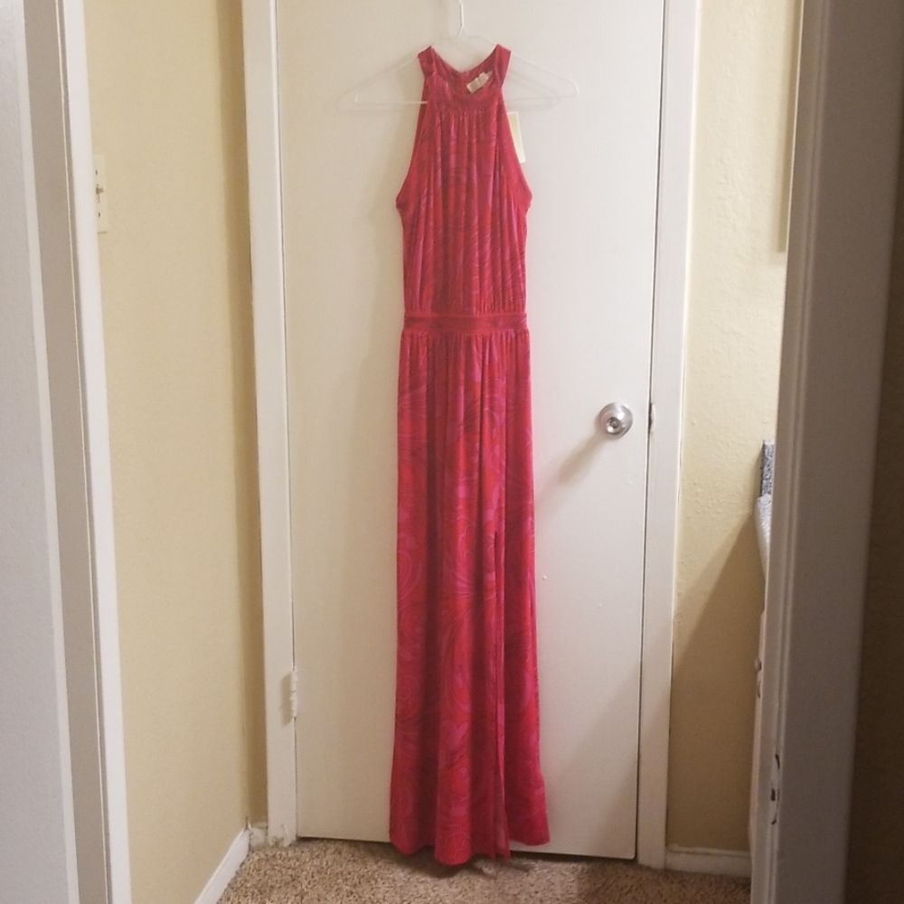 Micheal Kors Pink Red Long Dress XXS *NWT*